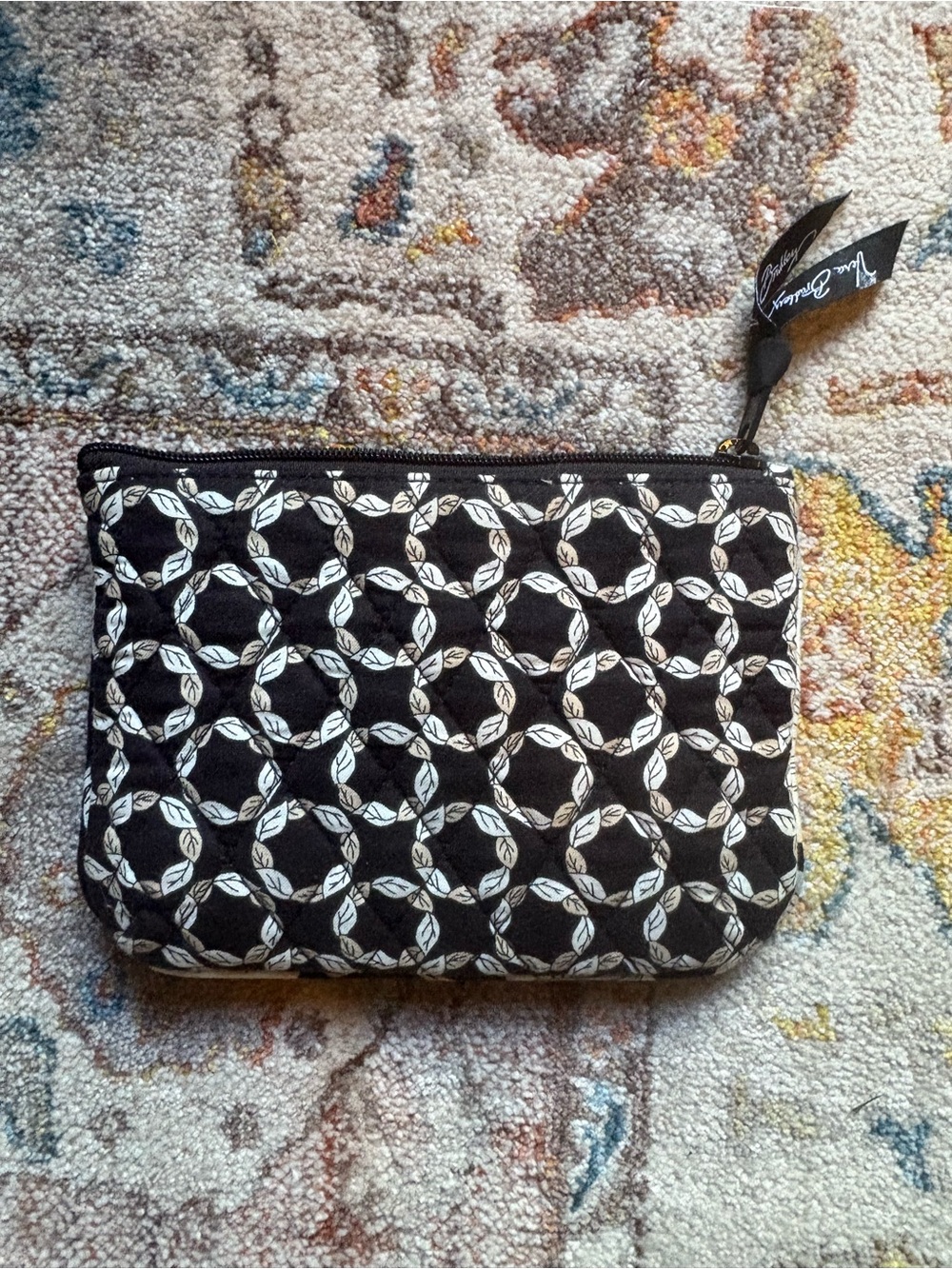 Small Vera Bradley Quilted Cosmetic Travel Pouch in Retired Camellia Pattern